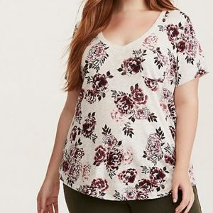 Sassy Floral Print V-Neck Tee